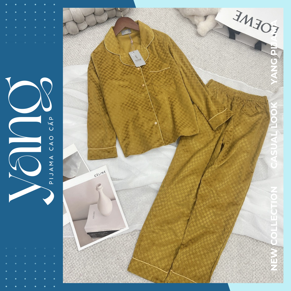 Bộ mặc nhà Sam Luxury Homewear nhung hàn cao cấp NHOVN, chất nhung hàn siêu mềm, dày dặn, ấm áp, lên form chuẩn - Yang Pijama Đồ bộ lụa nữ cao cấp