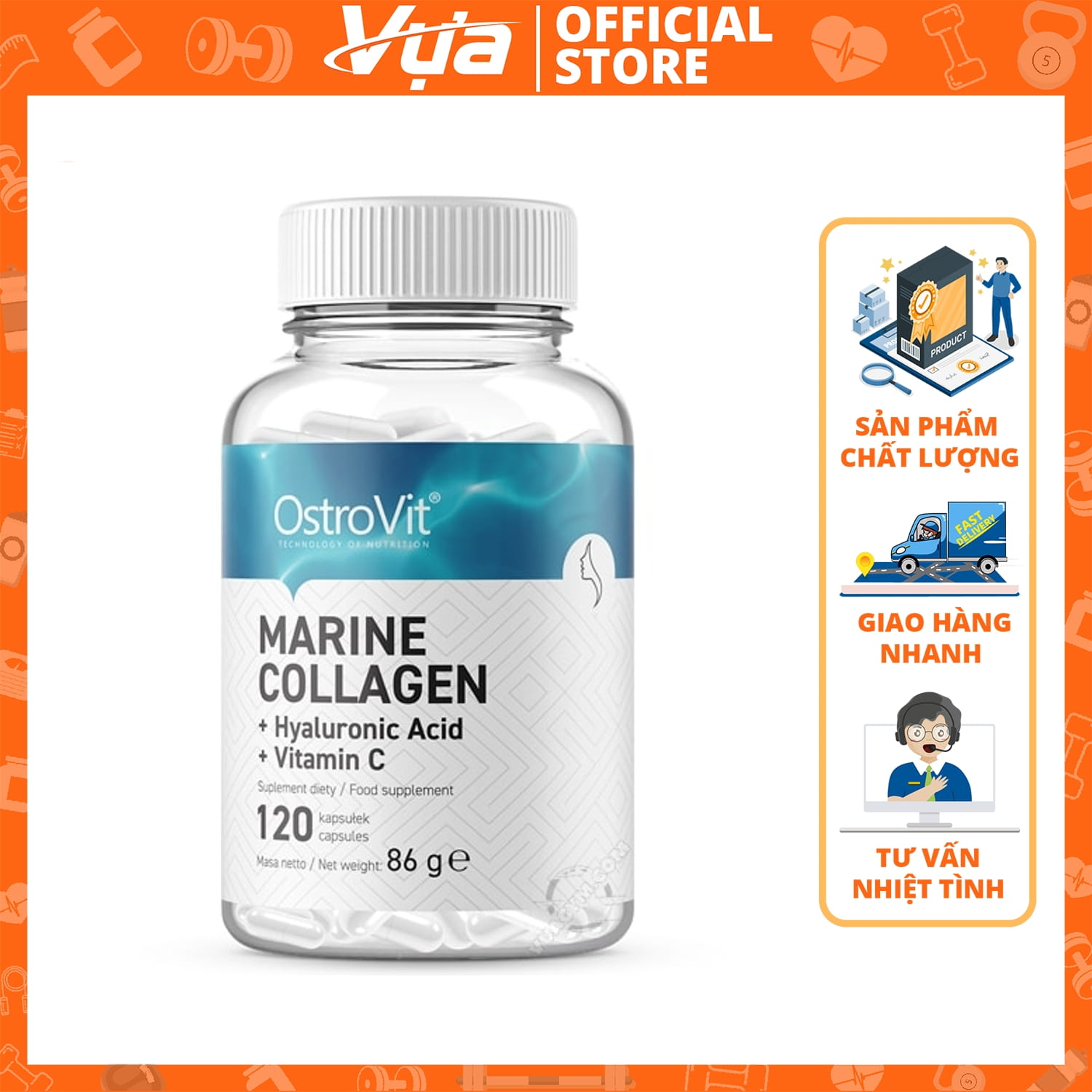 OstroVit - Marine Collagen + Hyaluronic Acid + Vitamin C