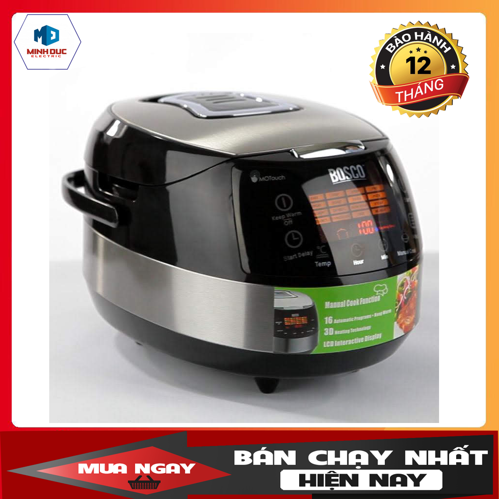 Bảo hành 12 tháng nồi cơm điện tử thông minh 17 chế độ nấu bosco 3d bmc900x hàn quốc
