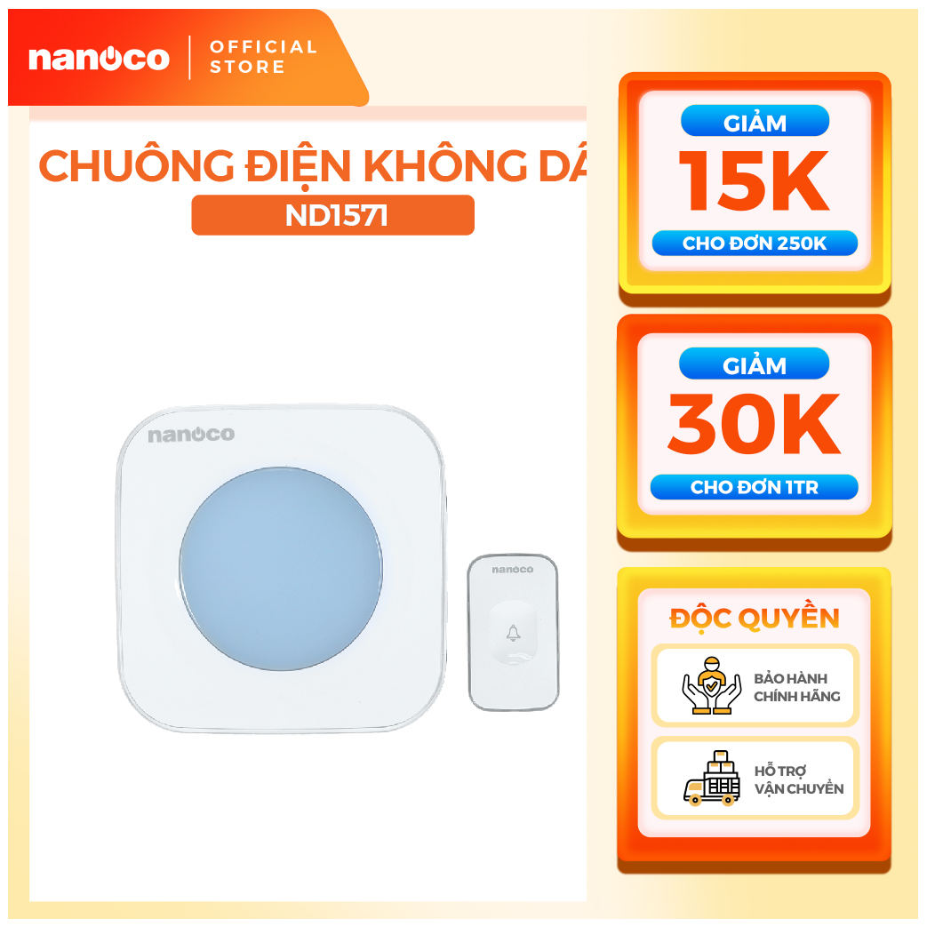 Chuông điện không dây nanoco model nd1561/ nd1671