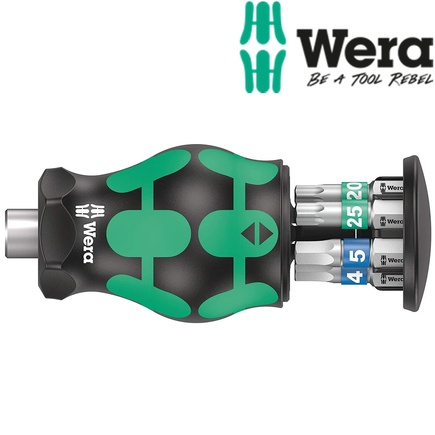 Dụng cụ mở vít Wera 05008875001 Kraftform Kompakt Stubby magazine 3 gồm 6 cái, hoa thị và lục giác