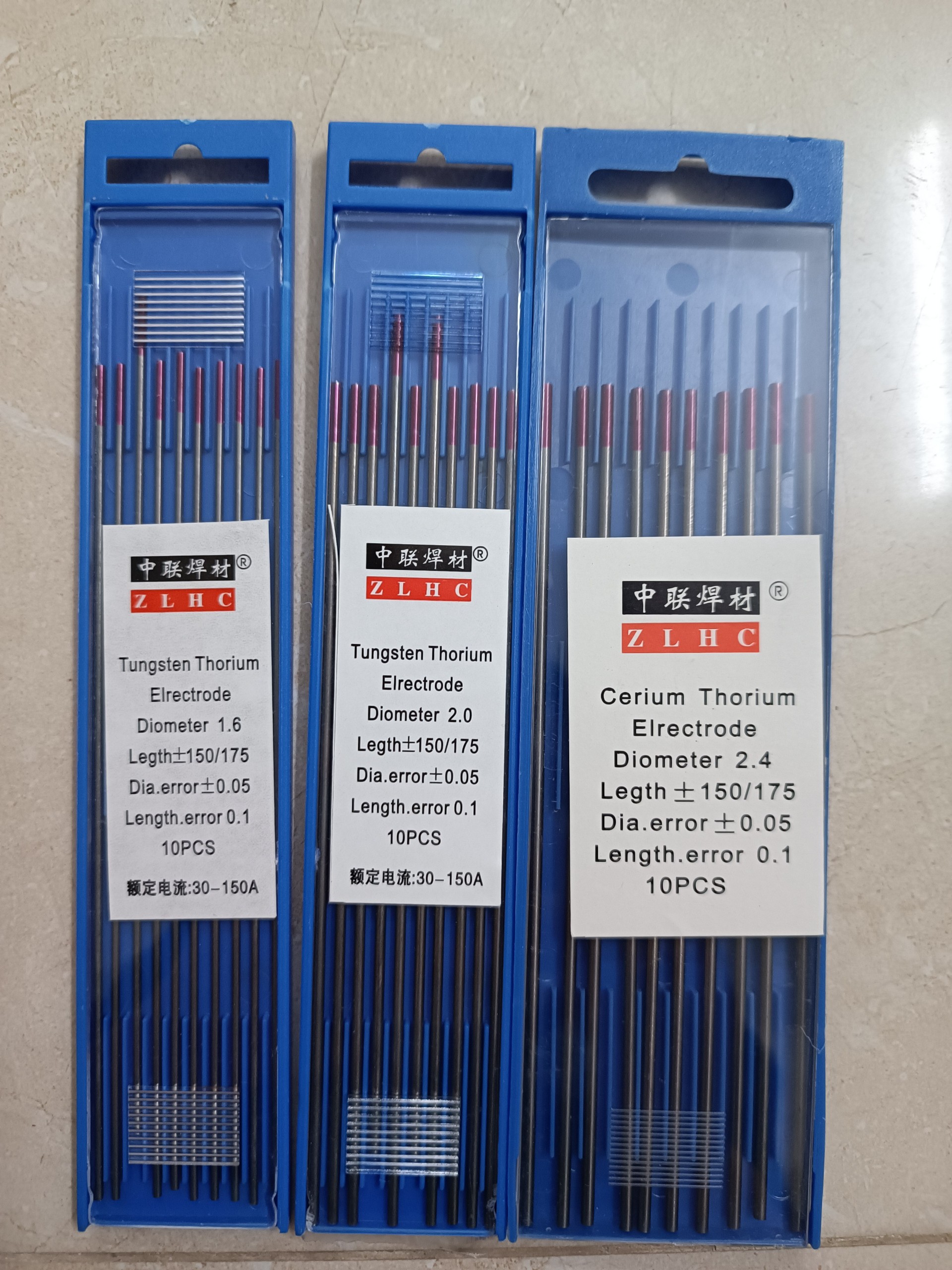 Kim hàn tig hàn inox đầu đỏ 1.6 - 2.0 - 2.4*150mm ít hao mòn