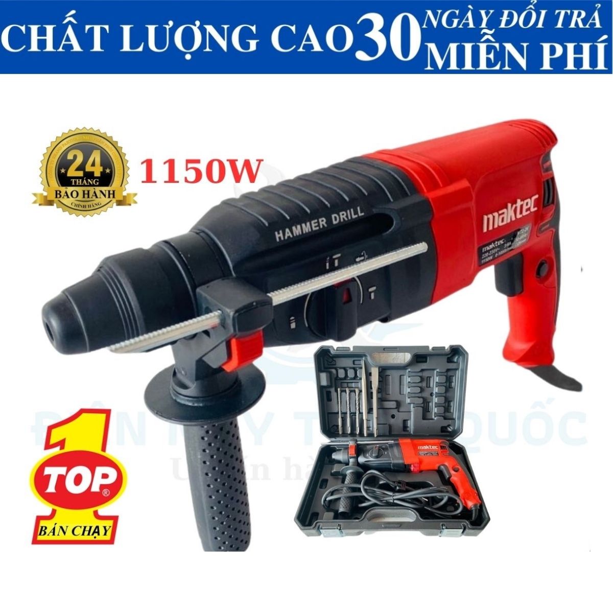 Máy khoan bê tông Maktec Công suất 1150W Khoan đục bê tông lõi đồng 100 ...