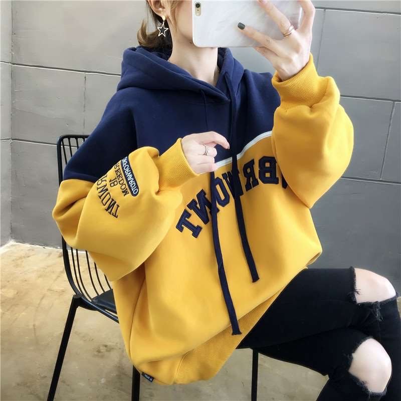 [Tặng Vòng Tay Dễ Thương][HCM]Áo hoodie nữ  áo khoác nữ phối màu siêu đẹp  form rộng  chất nỉ dày dặn siêu xinh