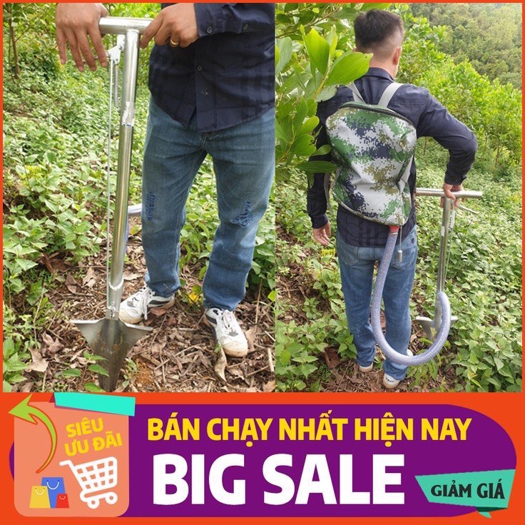 Xẻng bón phân, xẻng bón phân tự lấp chất liệu inox dùng được nhiều năm, dụng cụ nông nghiệp, Túi bón phân