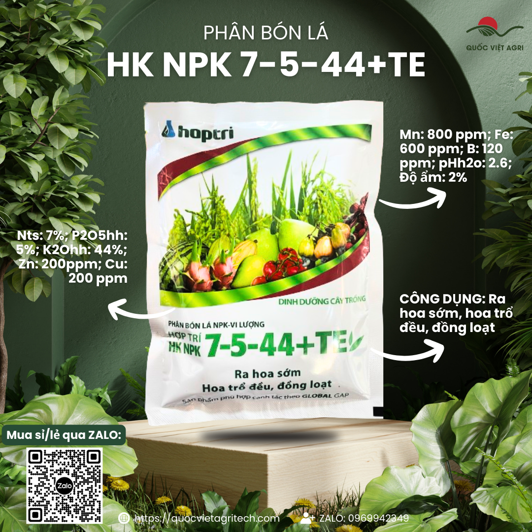 Phân bón lá - hk npk 7-5-44+te - 250g