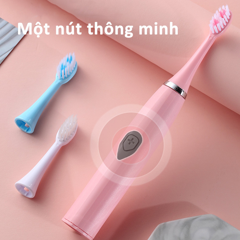 Tặng 7 đầu bàn chải,bàn chải đánh răng điện,Bàn chải đánh răng điện người lớn siêu âm thông minh không thấm nước mềm tóc