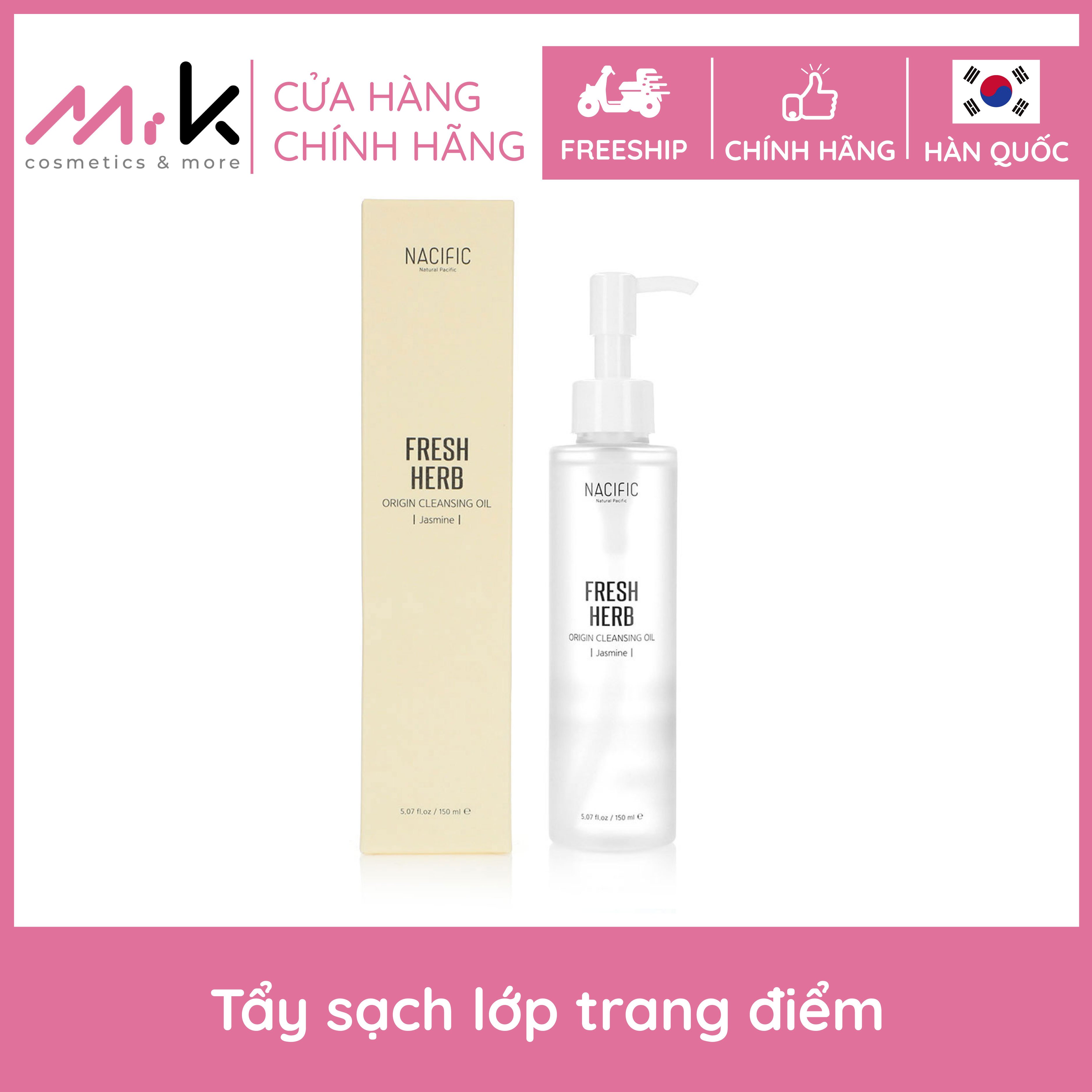 [Xả kho] Dầu tẩy trang làm dịu da Nacific Fresh Herb Origin Cleansing Oil chính hãng Hàn Quốc, làm sáng da 150ml