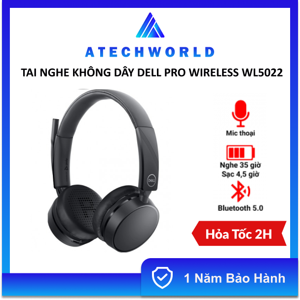 Tai nghe không dây dell pro wireless headset wl5022 - hàng chính hãng - bh 12 tháng - có xuất vat