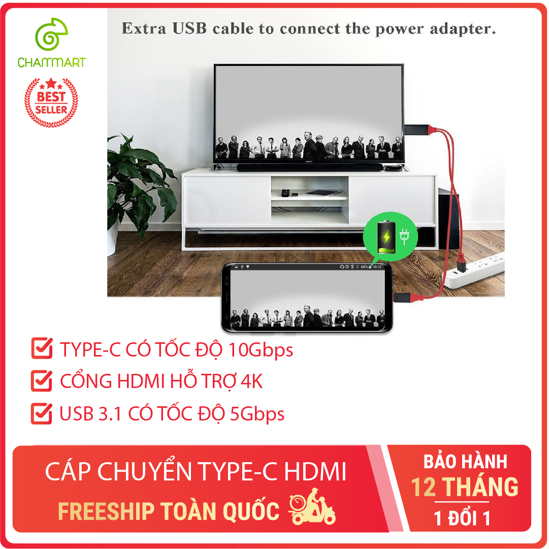 Cáp chuyển đổi usb type c và usb 3.1 sang hdmi