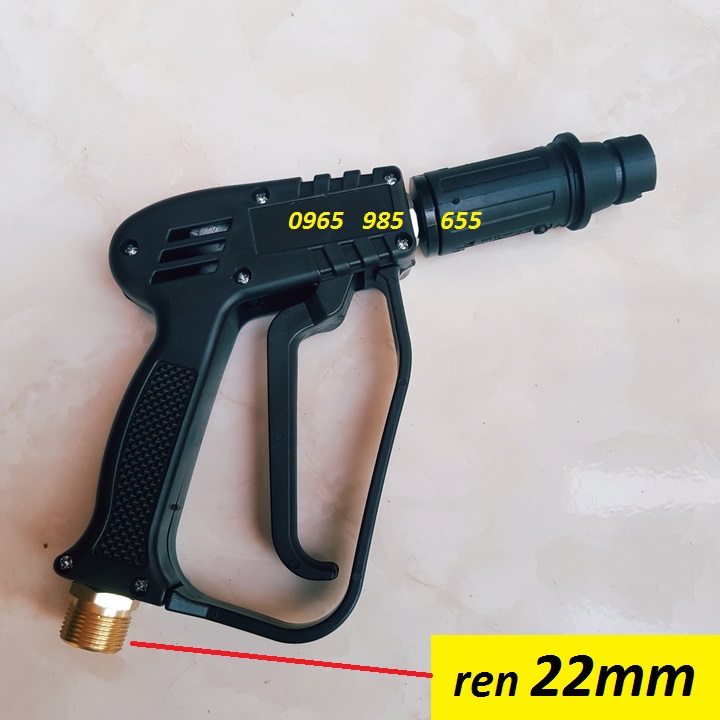 Súng xịt - súng rửa xe áp lực cao mini cho máy xịt rửa áp lực cao (Ren ngoài 22mm)