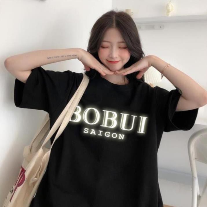 Áo thun tay lỡ Unisex Aossi , áo phong form rộng , phản quang BOBUI Phản Quang Bạc