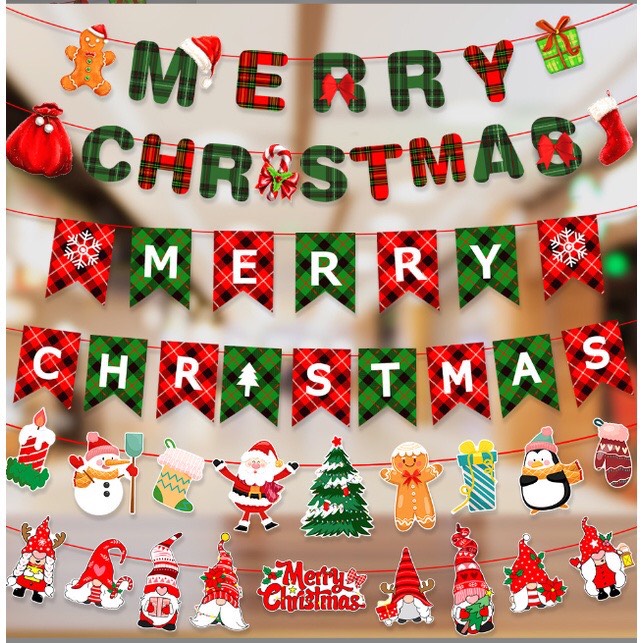 Dây treo trang trí Noel, dây chữ Merry Christmas trang trí giáng sinh