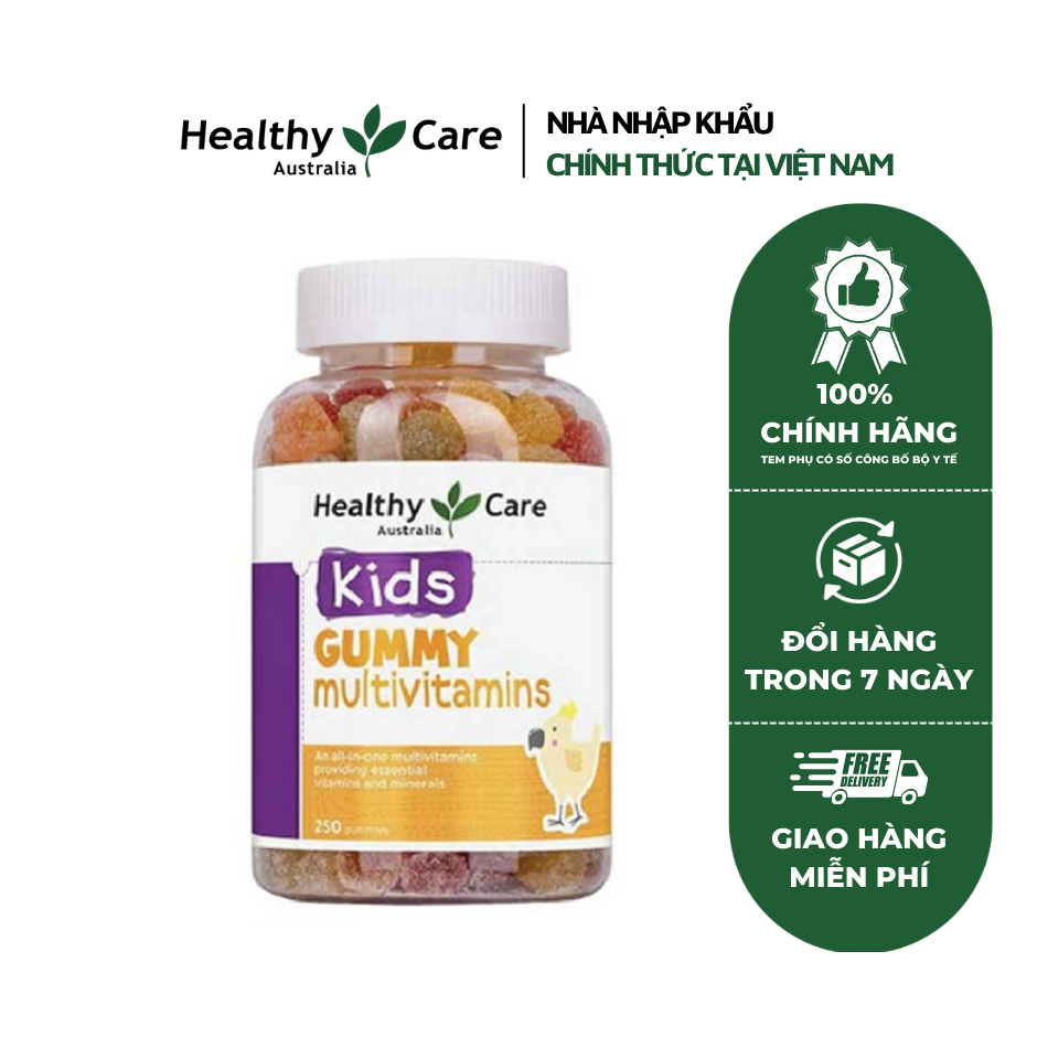 Kẹo dẻo Vitamin cho bé Healthy Care Kids Gummy Multivitamins 250 Viên