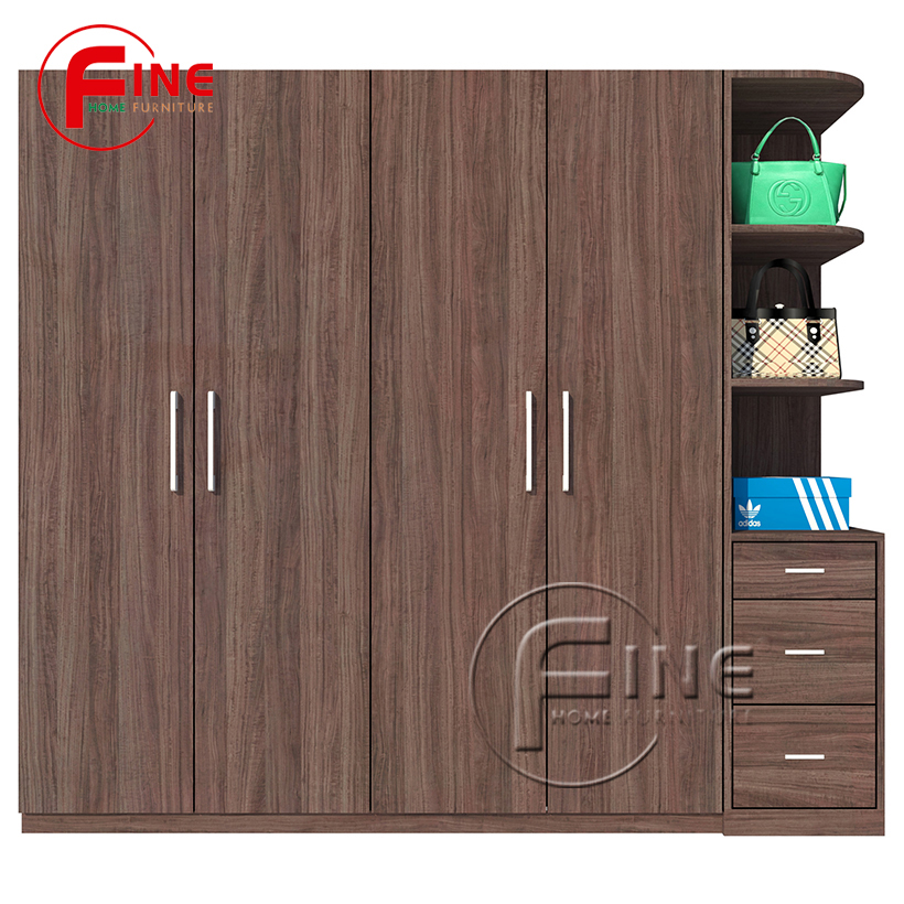 Tủ Quần áo Cao Cấp Sang Trọng FINE FT164 Thiết kế hiện đại, đường nét tinh xảo có ngăn trưng bày túi xách