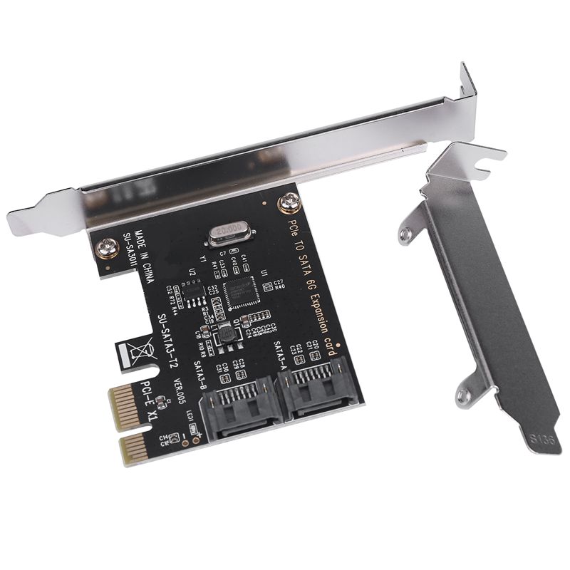 PCIe PCI Express to  2-Port SATA III 6G Expansion Controller Card  Adapter 