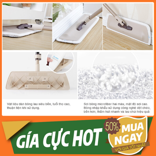 Cây lau nhà có bàn lau lớn vinamop fc -37 - tiện lợi, dễ sử dụng, lau mọi ngóc ngách