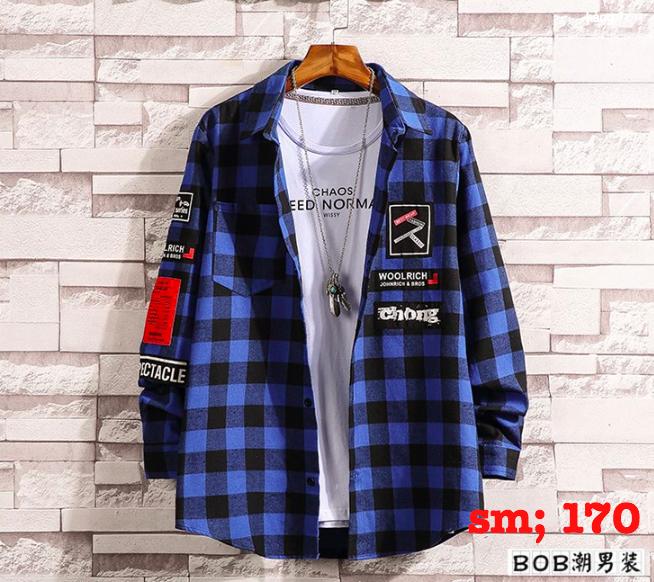 Áo Khoác Unisex ( CÓ HINH THAT) Kiểu Dáng Sơ Mi Caro không nón 3 màu  (SM170)