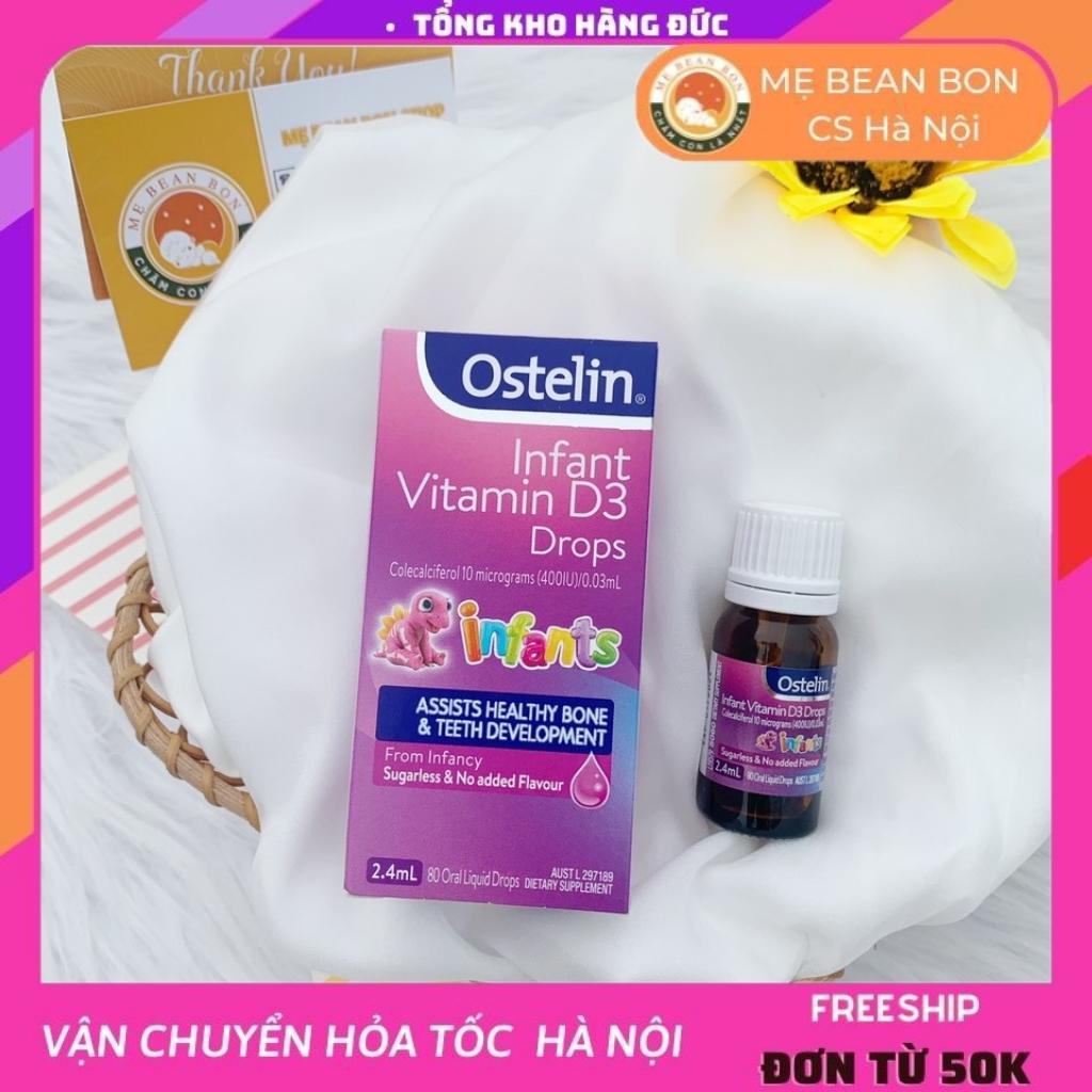 vitamin d3 cho bé Ostelin Infant Vitamin D3 Drops 2.4ml úc dành cho trẻ từ sơ sinh dạng nhỏ giọt vị dâu thơm ngon - mẹ bean bon