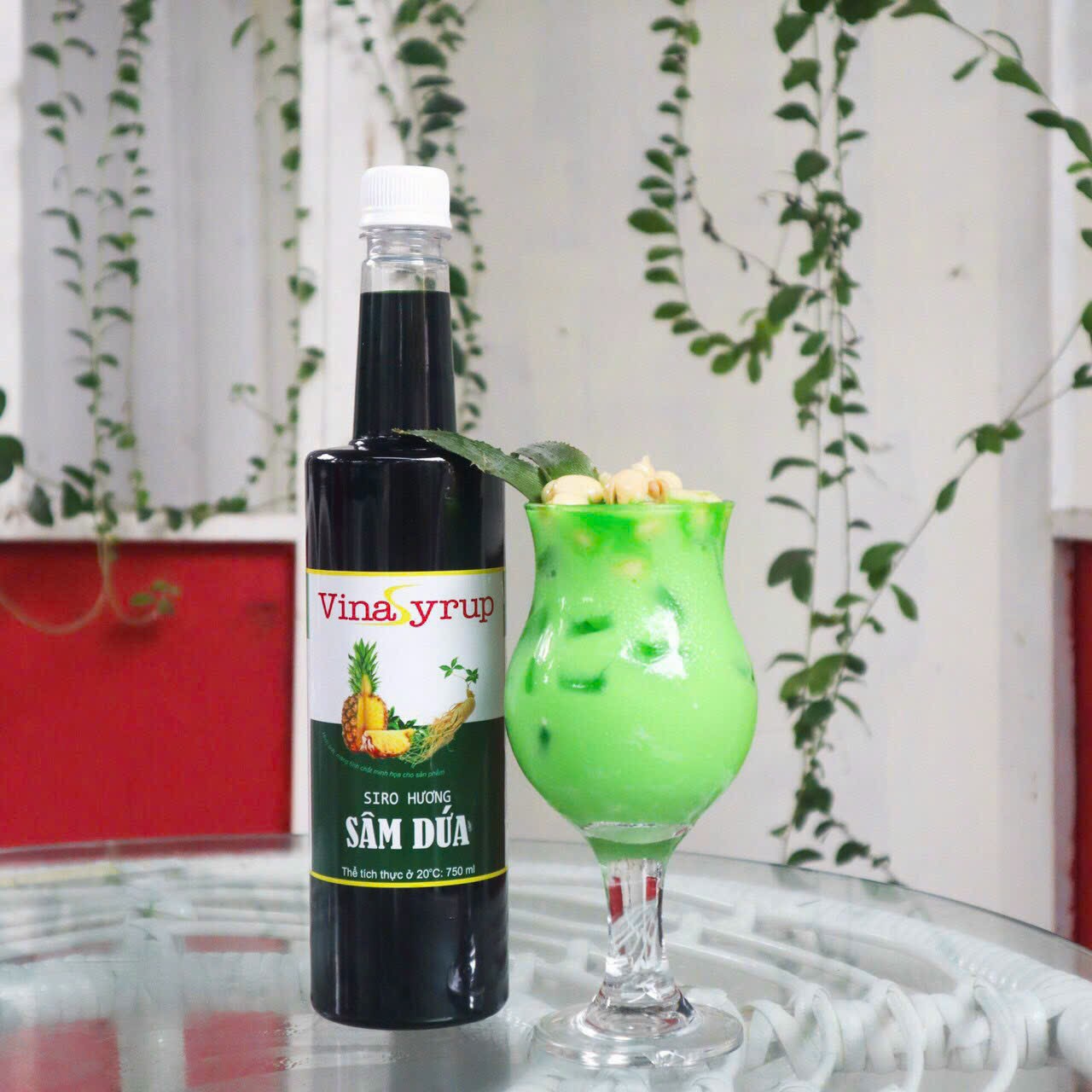 Sâm dứa Vinasyrup dùng làm Sâm dứa sữa, đổ rau câu, làm thạch chai 750ml
