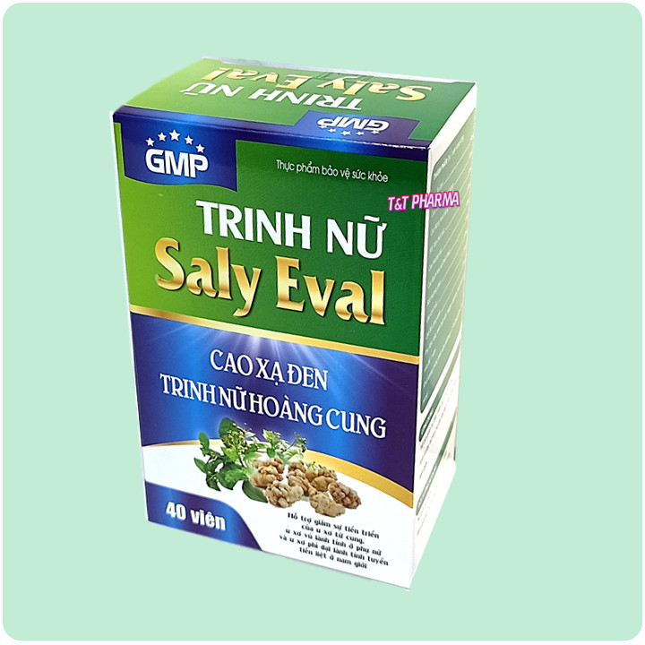 [Hộp 30 viên] Viên Uống Trinh Nữ Saly Eval - Thành phần cao  xạ đen, trinh nữ hoàng cung giúp ngăn ngừa U xơ, u vú, u tuyến tiền liệt hiệu quả - chuẩn GMP
