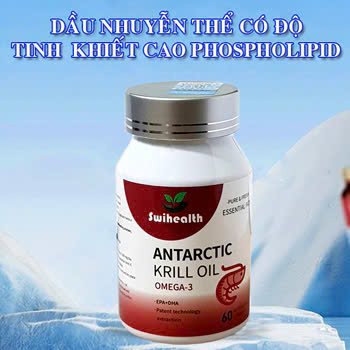 Dầu nhuyển thể Nam cực Antarctic Krill Oil, chứa Omega3, ERA, DHA 1000mg thương hiệu Swihealth giúp bổ mắt, hỗ trợ tim mạch...