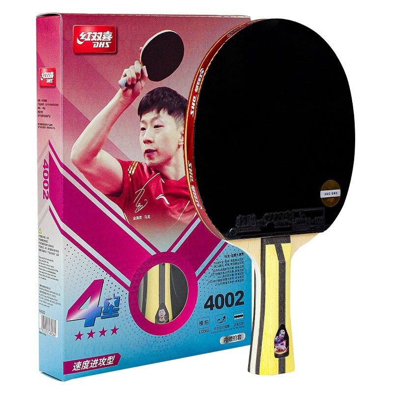 Ban đầu DHS 4 sao Bảng vợt tennis h4002 (bão 3 + G888 ruer) vợt bóng bàn (có túi tròn)