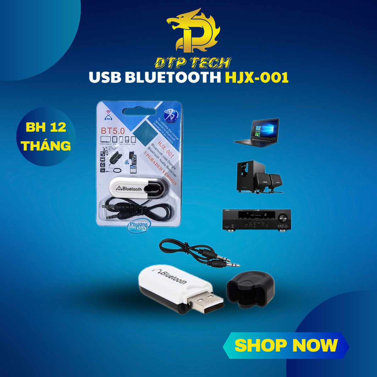 Usb bluetooth 5.0 cho loa và ampli hjx-001