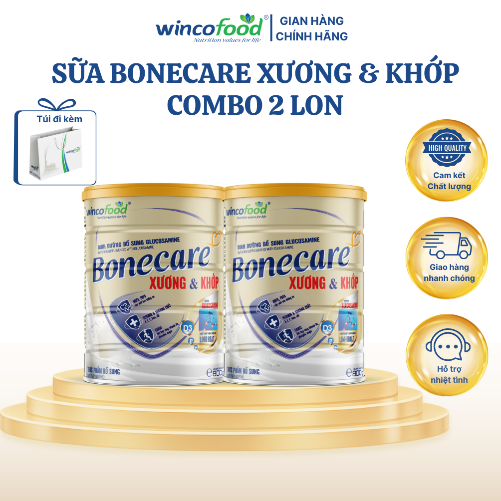 (TÚI 2 LON) Sữa bột Wincofood Bonecare dưỡng chất cho xương và khớp (800g/lon)