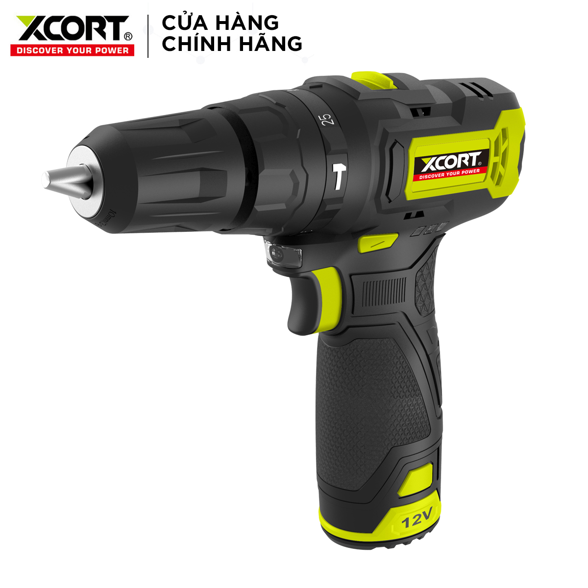 Máy khoan pin 3 chức năng chính hãng kèm 2 pin sạc nhanh 12V XCORT