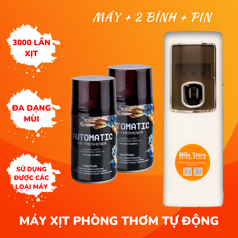 Combo 1 máy + 2 bình - máy xịt thơm phòng tự động - inbox chọn mùi hình cuối
