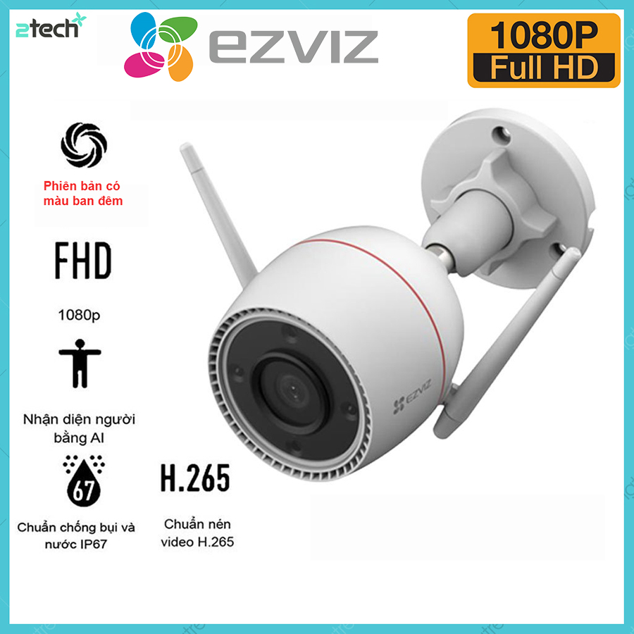 Camera wifi ngoài trời 3mp ezviz c3tn outpro full color đàm thoại 2 chiều