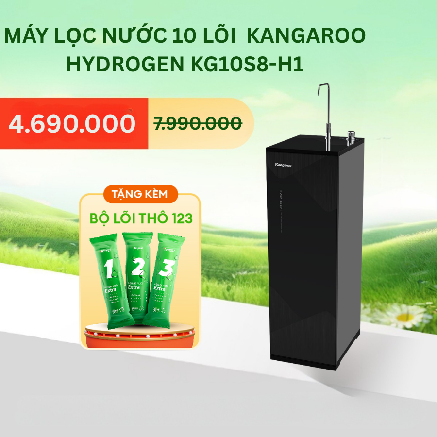 [Miễn Phí Lắp Đặt]  Máy Lọc Nước 10 LÕI  Kangaroo Hydrogen Infinity KG10S8-H1 -Lắp đặt miễn phí