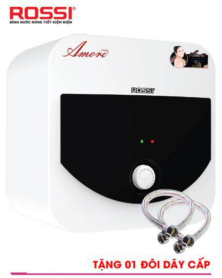 Bình nóng lạnh Rossi Amore RA SQ 30Lít Chống giật+ Tặng 2 dây cấp(tráng men kim cương nhân tạo)