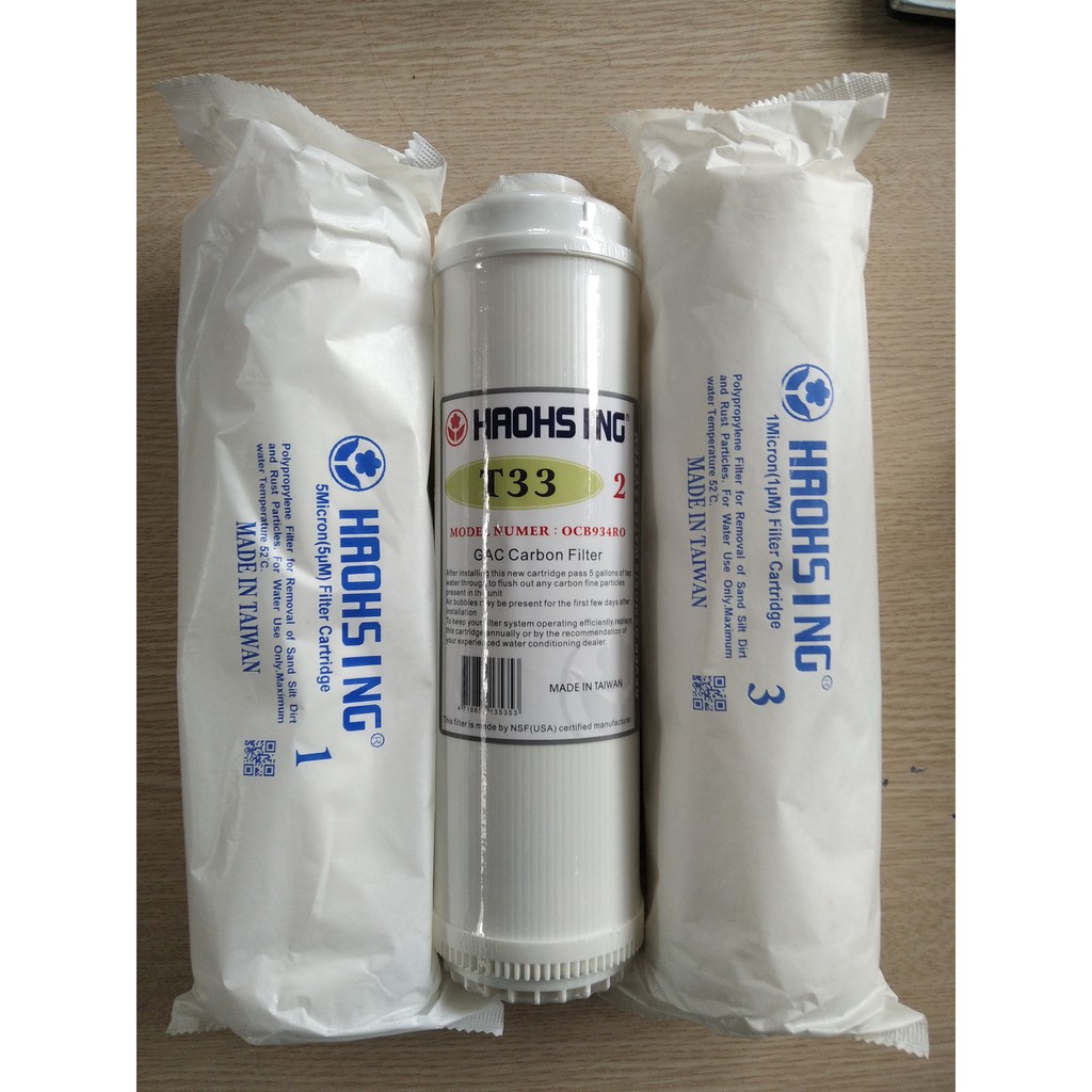 Bộ lõi lọc nước 1,2,3 Haohsing chính hãng - Made in Taiwan - duonglocnuoc