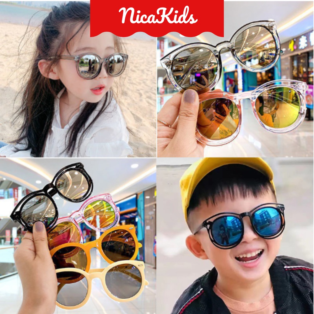 Kính râm cho bé mắt kính tráng gương tách gọng K04