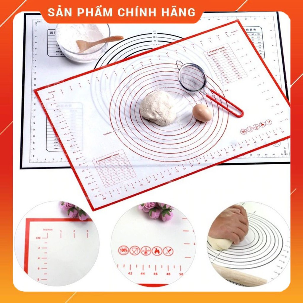 Tấm Lót Silicon Nhào Bột Chống Dính/Silicone Pastry Rolling Mat 40X60Cm