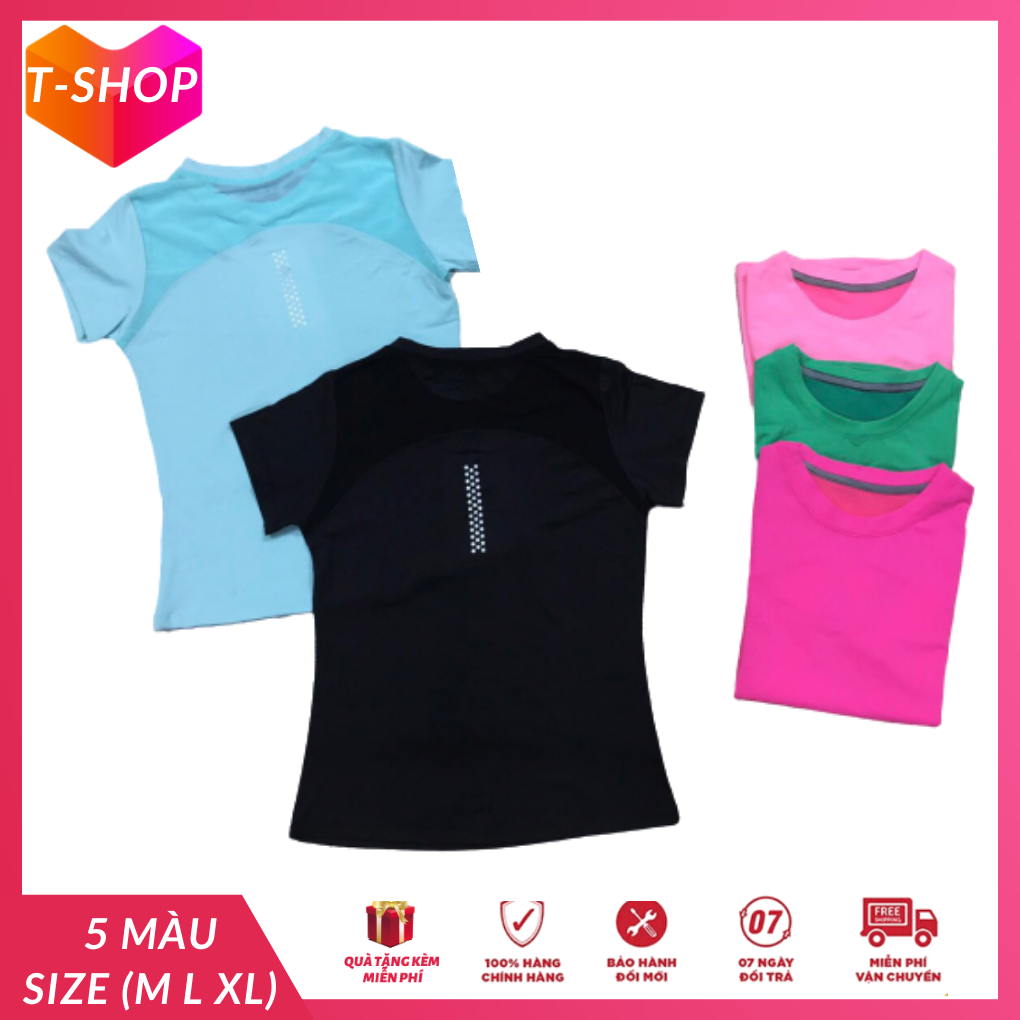 [HCM]Áo tập thể dục cộc tay phối lưới lưng chấm màu siêu nổi bật quần áo tập aerobic giá rẻ tphcm-CR061