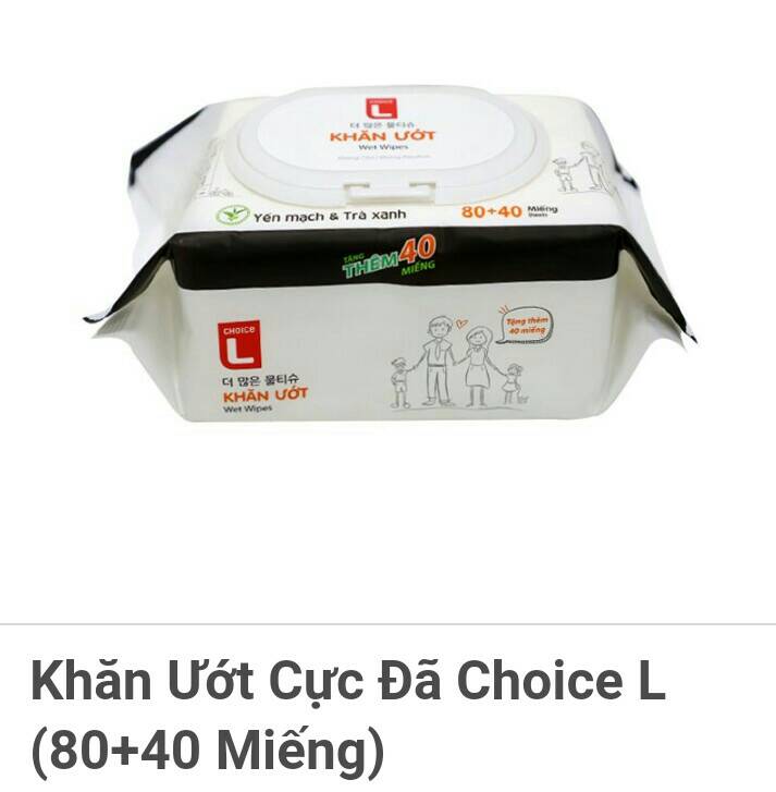 [flashsale]Khăn ướt cực đã Choice L 120 miếng