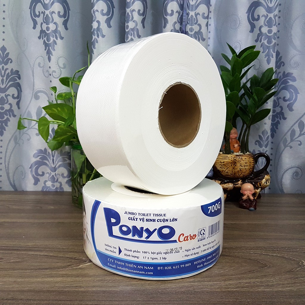 Giấy vệ sinh ponyo cuộn lớn 700g
