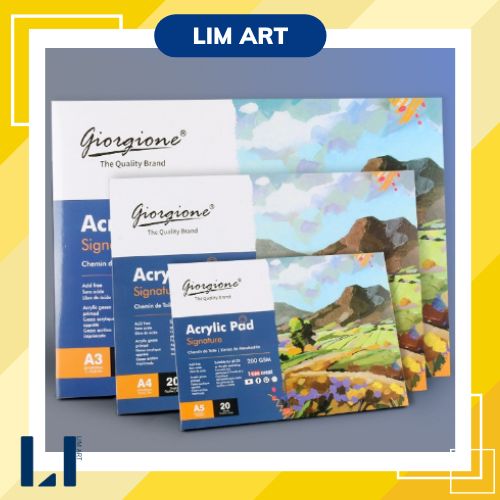 Sổ vẽ, giấy vẽ acrylic pad, khổ a3/a4/a5 200gsm 20 tờ giorgione