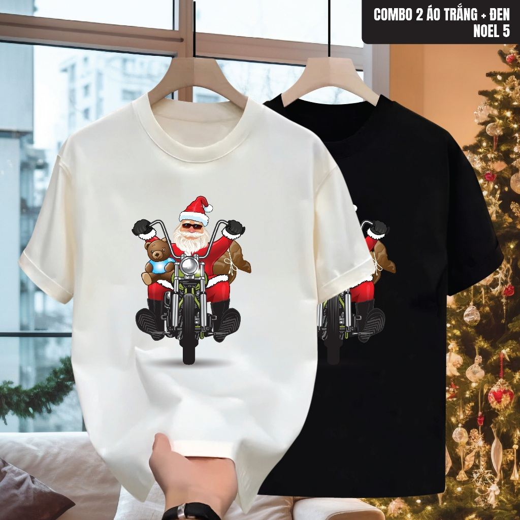 Áo thun cổ tròn nam nữ NOEL 5  tay ngắn chất cotton mềm mại, áo thun unisex in họa tiết phong cách thời trang mới