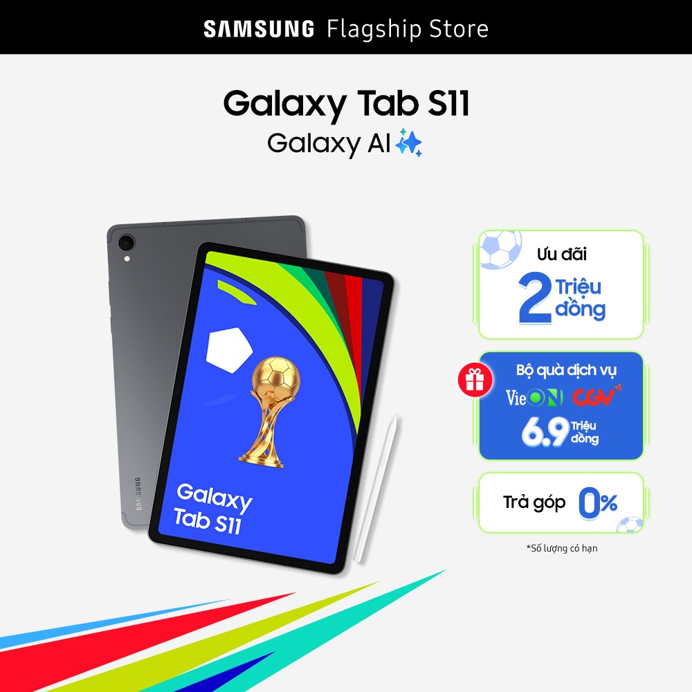 Máy tính bảng Galaxy Tab S11 Wifi, Galaxy AI, S Pen thế hệ mới, Màn hình lớn 11"