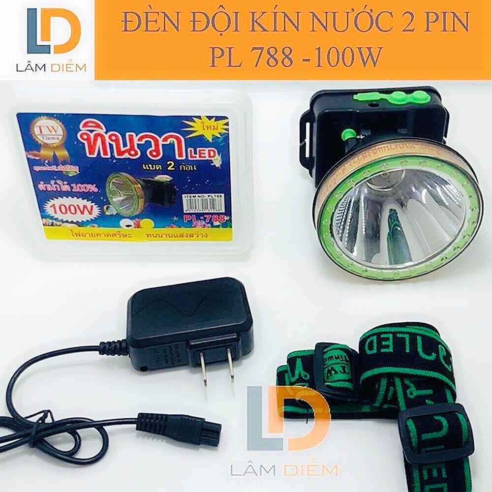 Đèn đeo đầu pin sạc led 100w siêu sáng PL 788-888