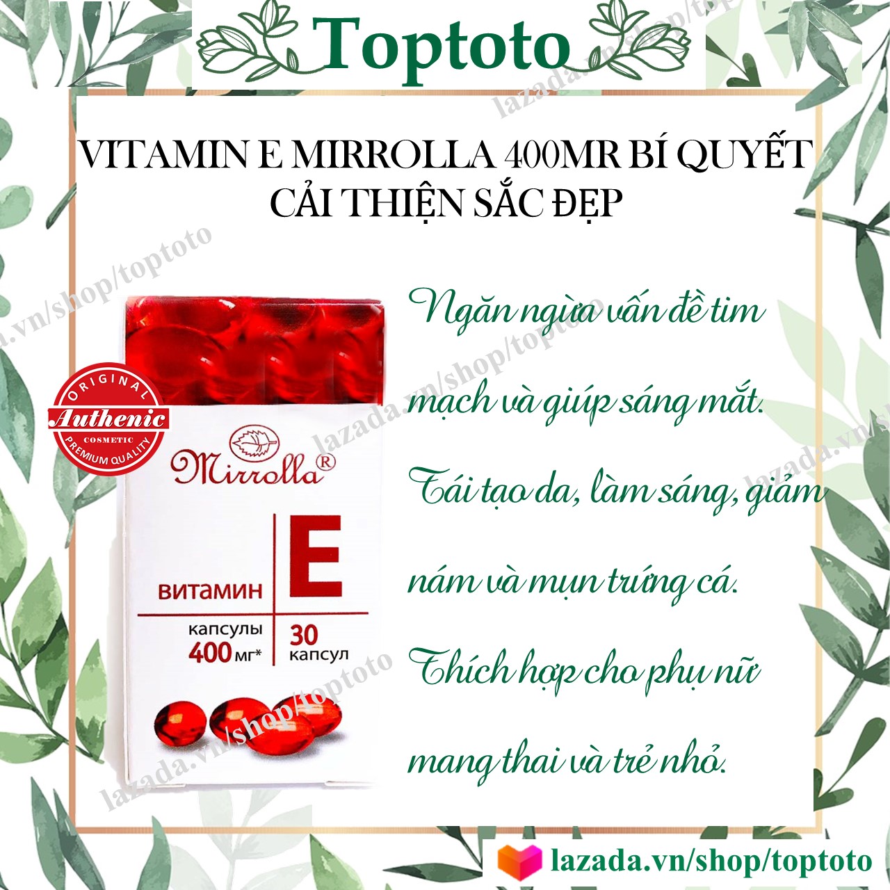 Vitamin e đỏ nga mirrolla 400mg h30v