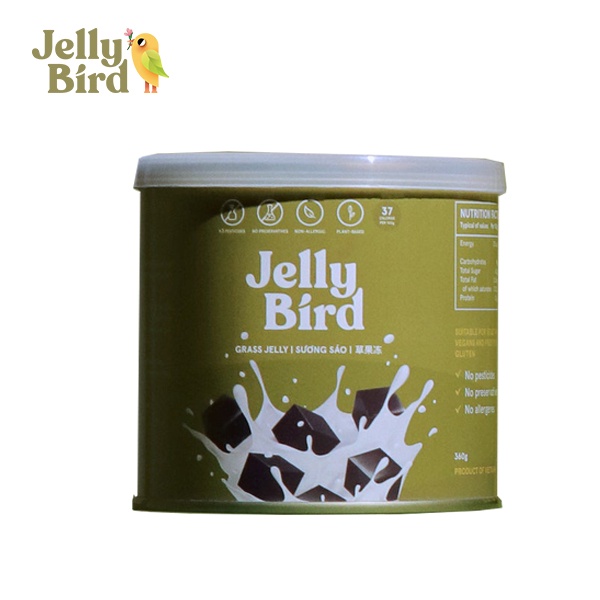 Combo2n - 2 lon thạch sương sáo jelly bird bản thường, thạch đen cao bằng