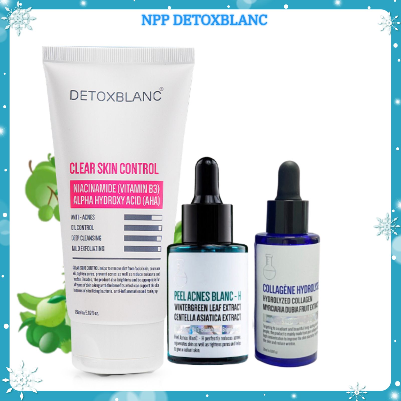 Combo xóa mụn thâm dưỡng trắng da Detox Blanc