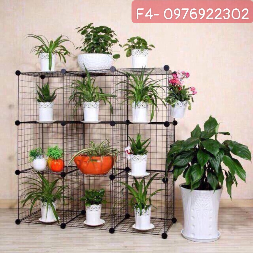 Kệ tủ lưới sắt tĩnh điện lắp ghép đa năng 9 ô