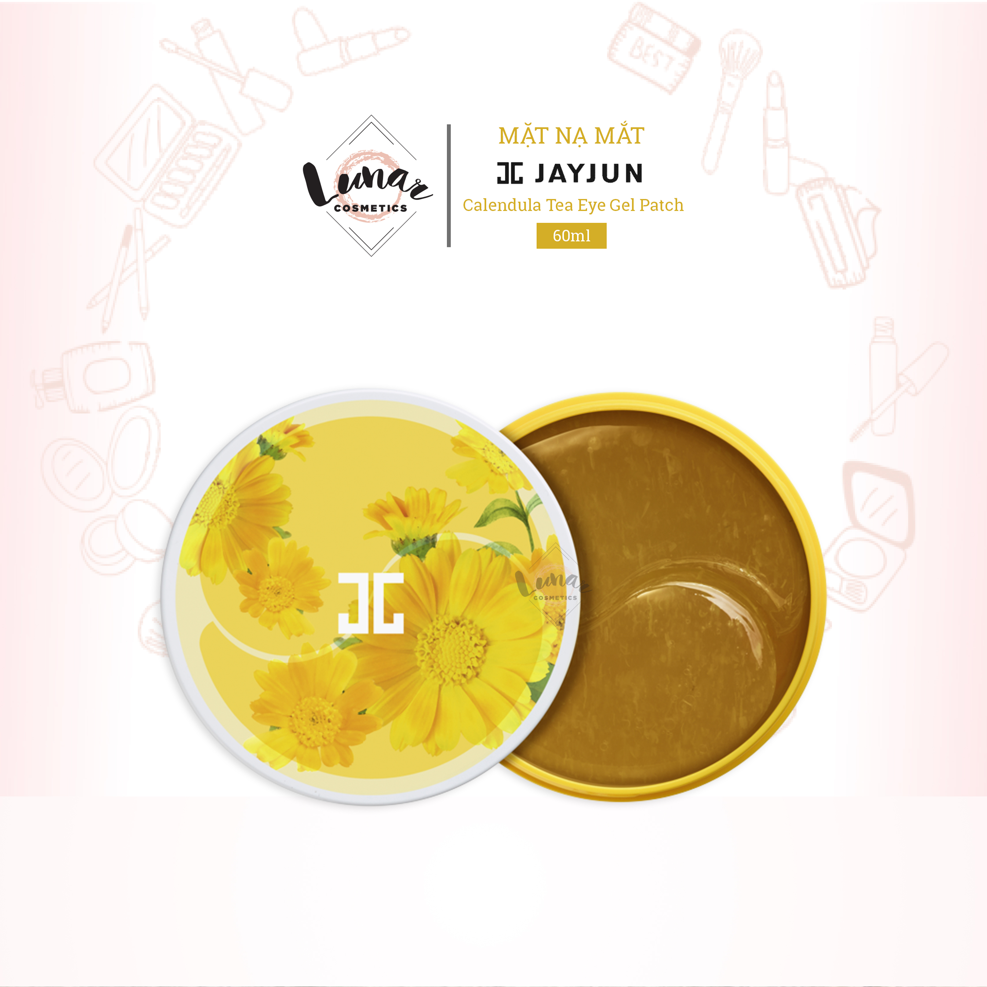 Mặt nạ mắt jayjun chiết xuất trà hoa cúc giảm thâm bọng mắt calendula tea eye gel patch