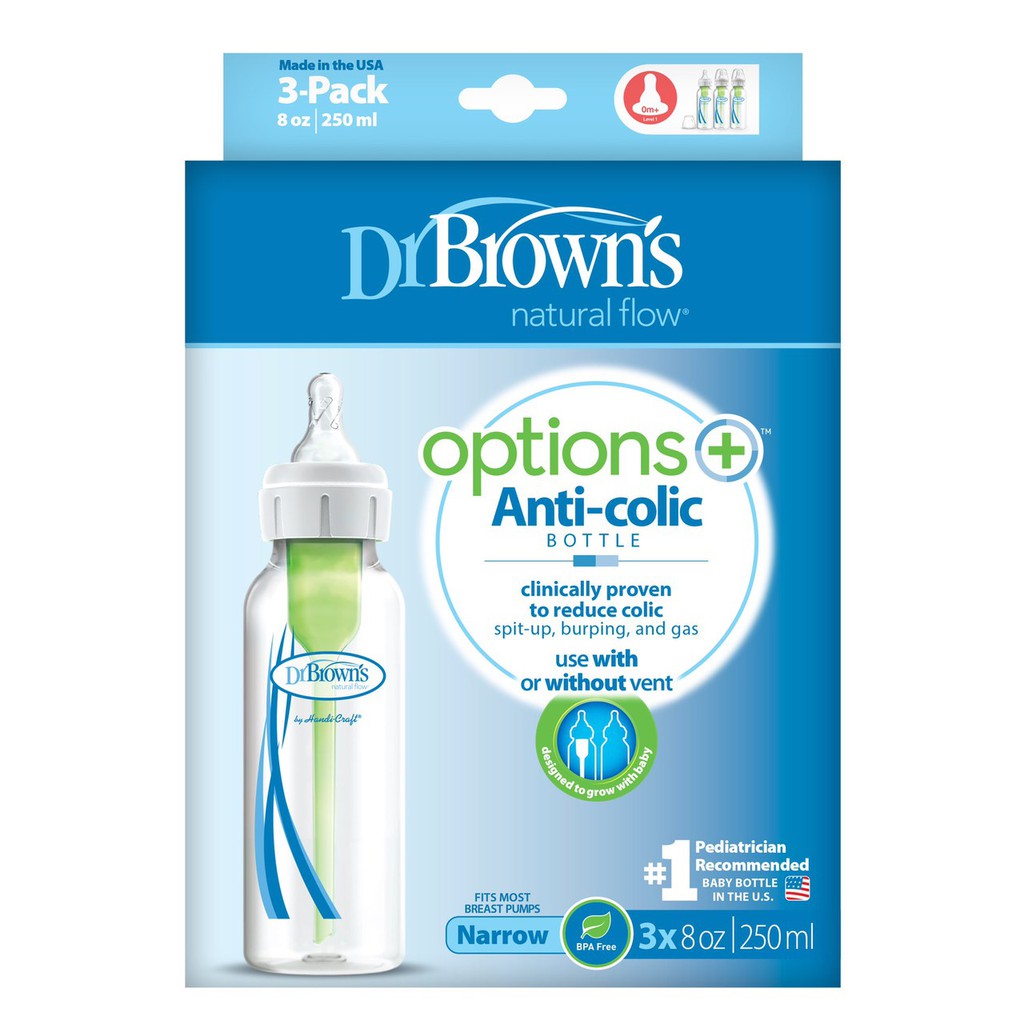 Set 3 bình sữa dr browns natural flow anti colic 120ml / 250ml